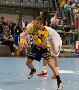 Bjarte Myrhol mit seinem letzten Tor in der SAP-Arena (Foto: cls)